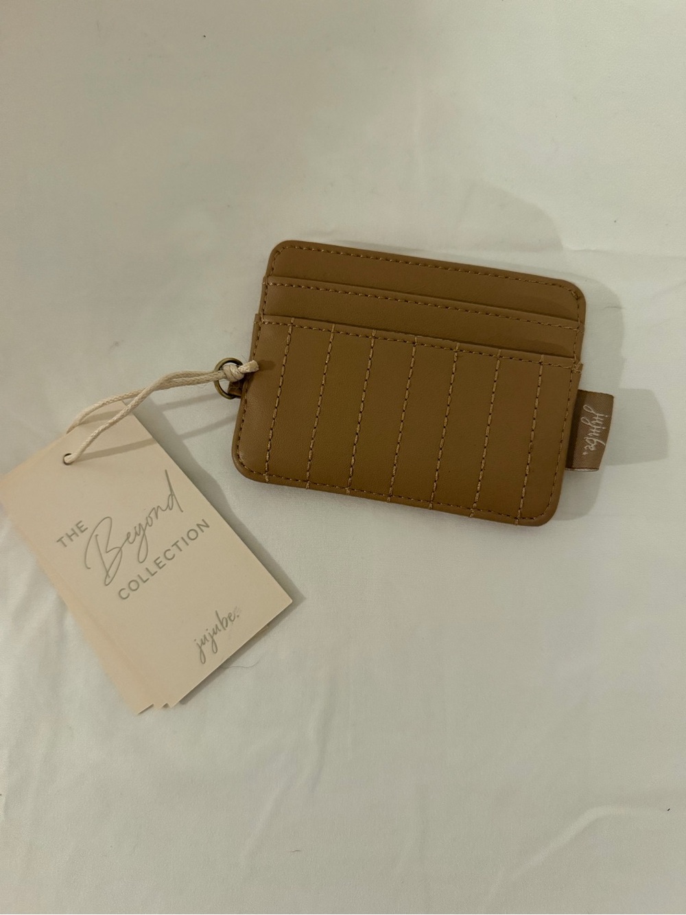 Ju-Ju-Be Tan Slim Card Wallet with Stitched Detail